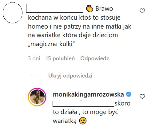 Monika Mrozowska wdała się w dyskusję z fanami na IG @monikakingamrozowska/ /Instagram