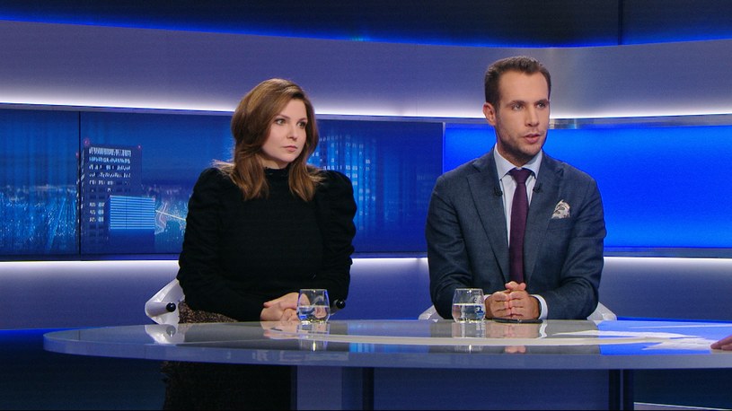Monika Rosa i Jan Kanthak w studiu "Gościa Wydarzeń" /Polsat News
