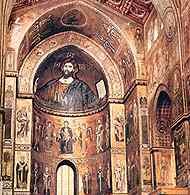 Monreale, mozaiki bizantyjskie na absydzie katedry /Encyklopedia Internautica