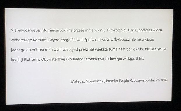 Morawiecki sprostował wypowiedź o drogach