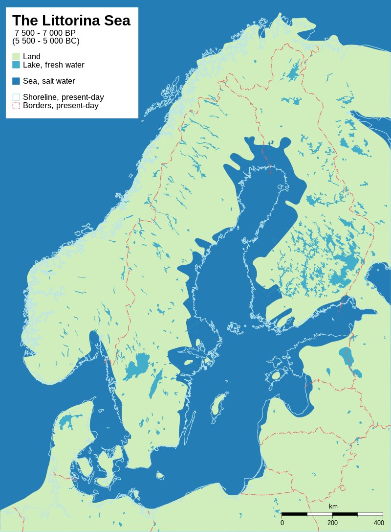 Morze Litorynowe 5,5-5,0 tys. lat p.n.e. /Koyos/domena publiczna /Wikimedia