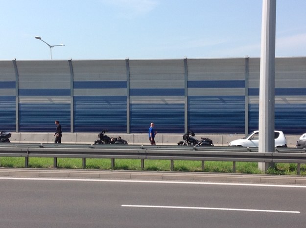 Motocykliści na miejscu wypadku /Tomasz Skory  /RMF FM