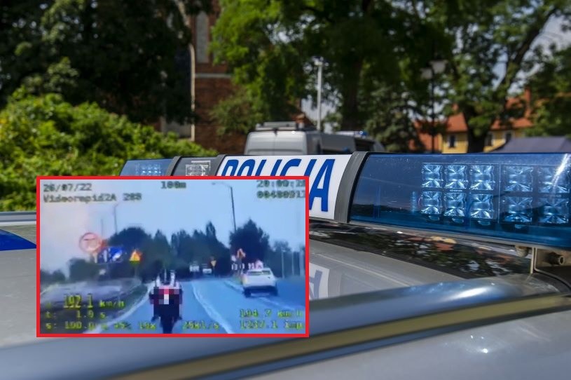 Motocyklista zapłaci bardzo surową karę za czyny, jakich dopuszczał się na drodze. /Komenda Miejska Policji w Zabrzu/zrzut ekranu/Stanislaw Bielski/REPORTER/East News /