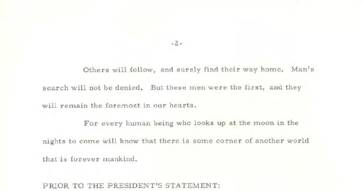 Mowa Nixona na wypadek "katastrofy księżycowej" /materiały prasowe