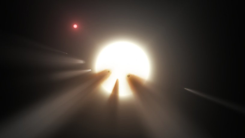 Możliwe wyjaśnienie tranzytów KIC 8462852 - komety krążące wokół gwiazdy /NASA