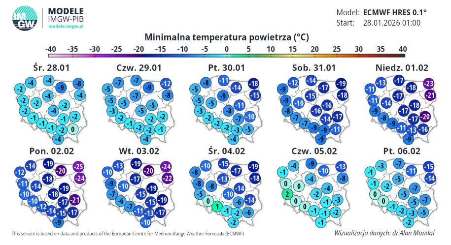 Mróz zaleje Polskę, fot. IMGW