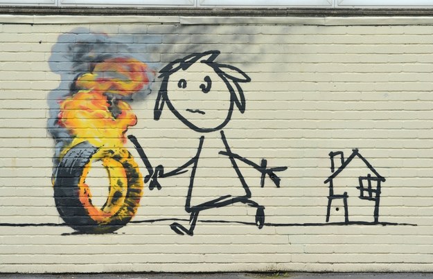 Mural Banksy’ego /Ben Birchall    /PAP/EPA