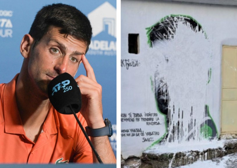 Mural Djokovicia w Kosowie zniszczony. Serbscy politycy wskazują na bojówki