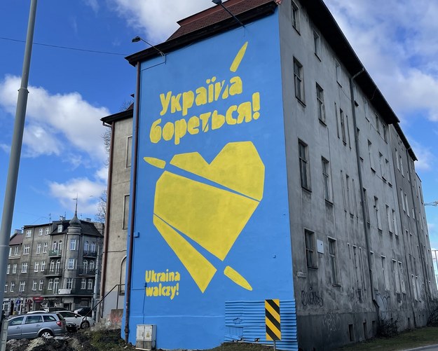 Mural "Ukraina walczy" /Kuba Kaługa /RMF FM