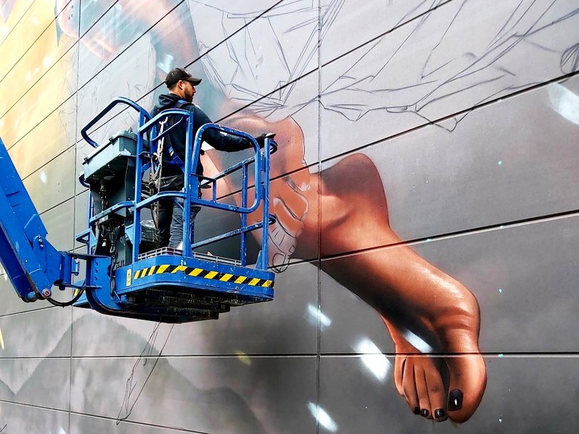 Mural w Tilburgu w trakcie tworzenia /Twitter