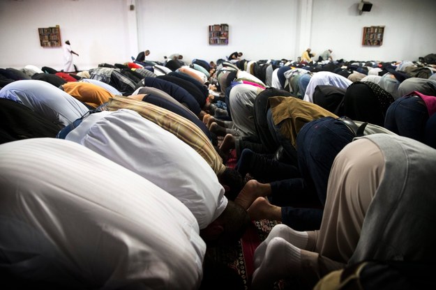 Muzułmanie podczas modlitwy /ETIENNE LAURENT /PAP/EPA