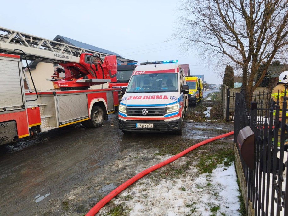 Myjomice. Tragiczny pożar domu /KW PSP POZNAŃ /Państwowa Straż Pożarna