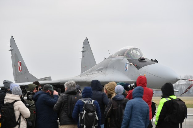 Myśliwiec MiG-29 podczas Media Day w 22 Bazie Lotnictwa Taktycznego w Malborku /Adam Warżawa /PAP
