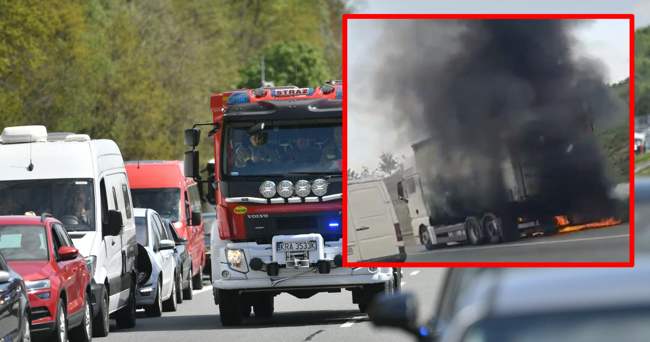 Na A2 płonie ciężarówka. Utrudnienia mogą potrwać jeszcze kilka godzin /Artur Barbarowski /East News