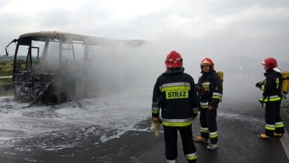 Na A4 zapalił się autokar. Autostrada pod Rzeszowem była nieprzejezdna 