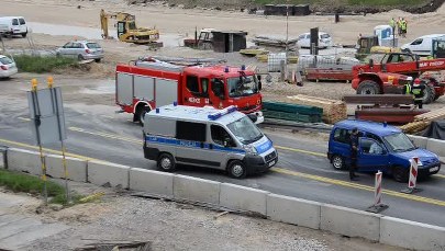 Na budowie A1 przewócił się dźwig