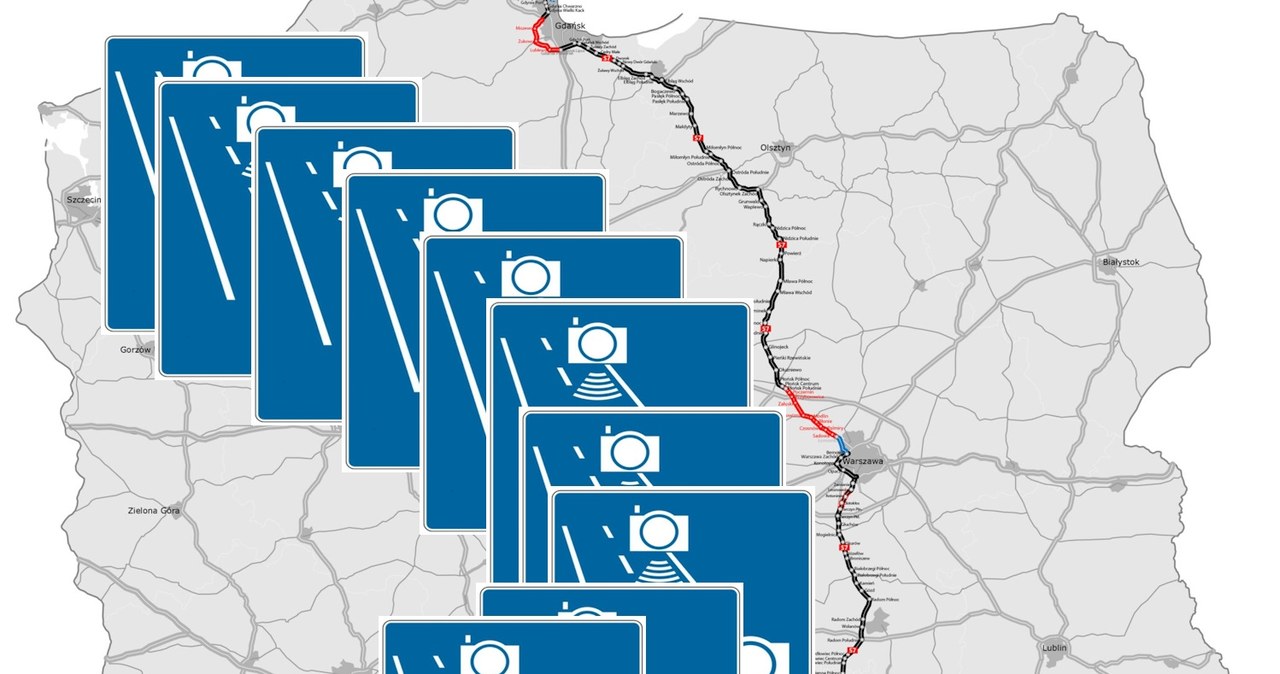 Na drodze ekspresowej S7 ma być aż 10 odcinkowych pomiarów prędkości /GDDKiA/Interia.pl