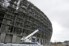 Na gdańskim stadionie zawieszono wiechę