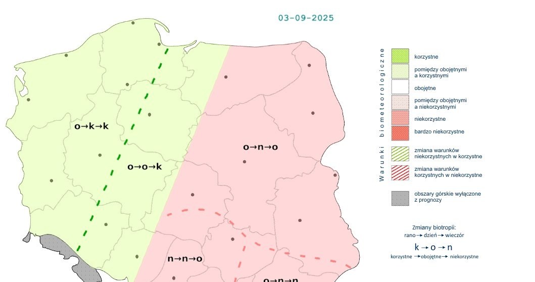 Na lepsze warunki można liczyć na zachodzie. Pogoda na południowym wschodzie będzie przeważnie niekorzystna /IMGW /