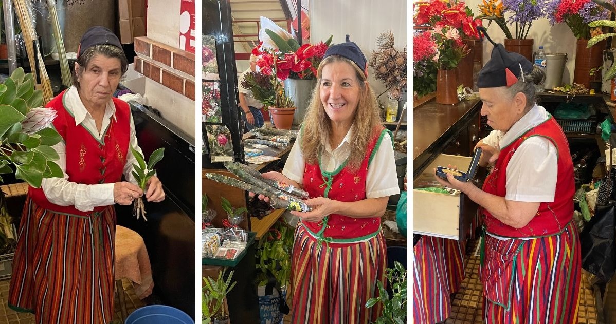 Na Maderze kwiaciarki wciąż noszą tradycyjne, kolorowe stroje /Agnieszka Maciaszek /archiwum prywatne