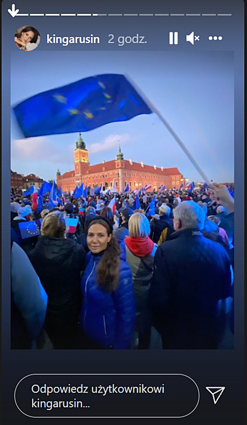 Na manifestacji pojawiła się także Kinga Rusin /https://www.instagram.com/kingarusin/ /Instagram