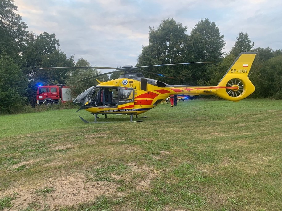 Na miejsce wypadku zadysponowano śmigłowiec LPR /Komenda Powiatowa Państwowej Straży Pożarnej w Wyszkowie /