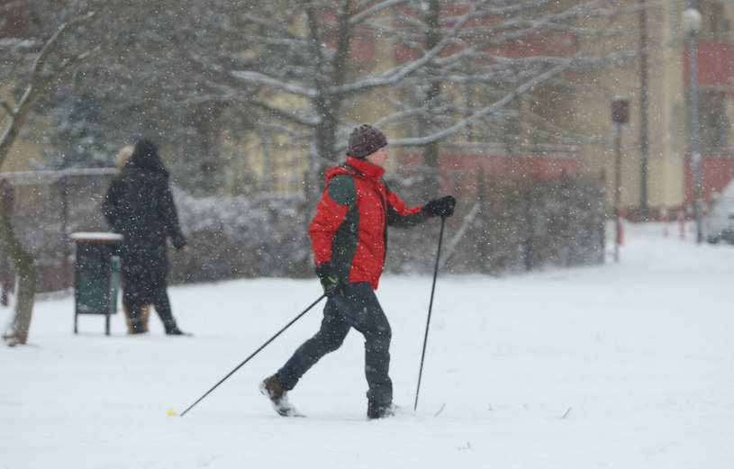 Na nartach biegowych można poruszać się chodnikiem, ale nie jezdnią /Stanisław Kowalczuk /East News