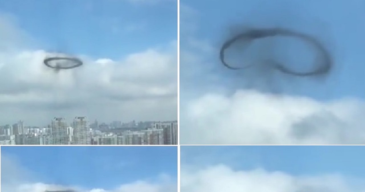 Na niebie nad Moskwą pojawił się czarny pierścień z dymu. Z miejsca podbił media społecznościowe. /Twitter