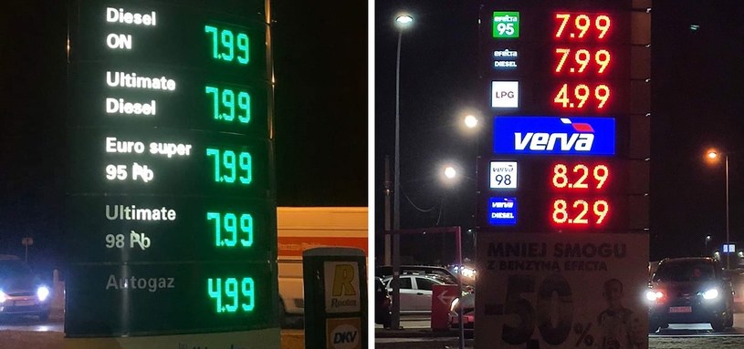 Na niektórych stacjach ceny chwilowo przekroczyły nawet 8 zł za litr paliwa! / fot. czytelnik / A. Wilk /Informacja prasowa