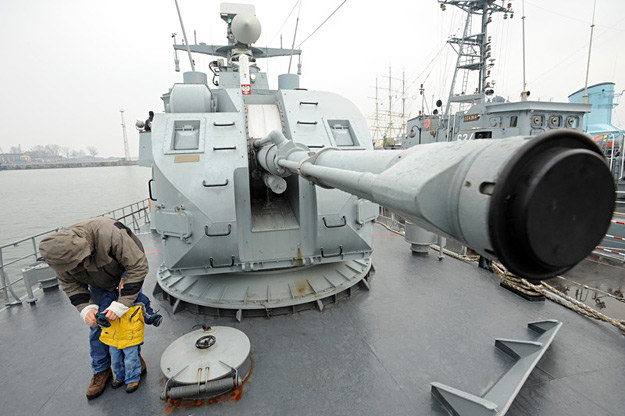 Na pokładzie okrętu rakietowego ORP Orkan /fot. Wojciech Strożyk