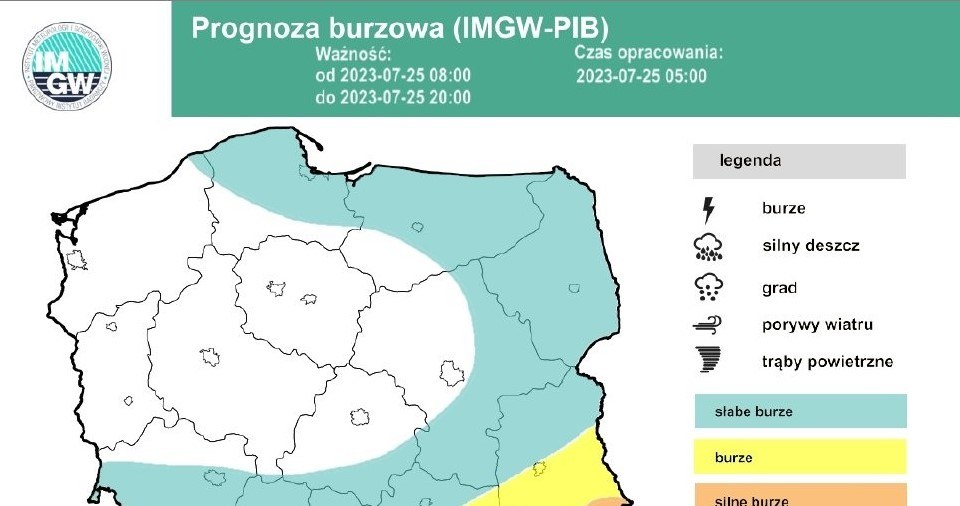 Na południu Polski możliwe burze z gradem. Ogłoszono alerty IMGW /IMGW /