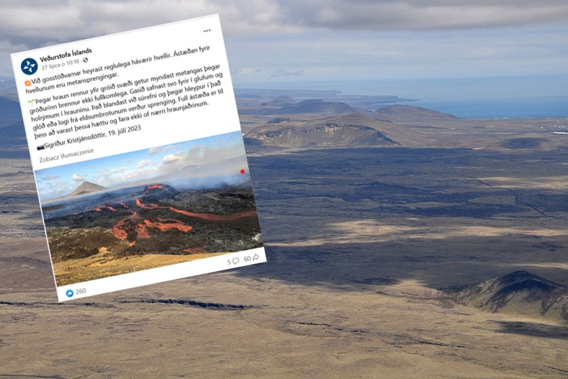 Na półwyspie Reykjanes narodził się nowy wulkan /Veðurstofa Íslands/Facebook/Vincent van Zeijst/CC BY 3.0 /Wikimedia