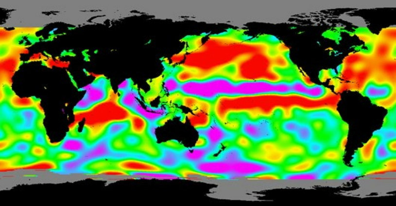 Na powyższej grafice widać, które rejony świata zmagają się z El Nino. Kolor fioletowy to miejsca, gdzie jest ono najsilniejsze /Science Photo Library/EAST NEWS /East News