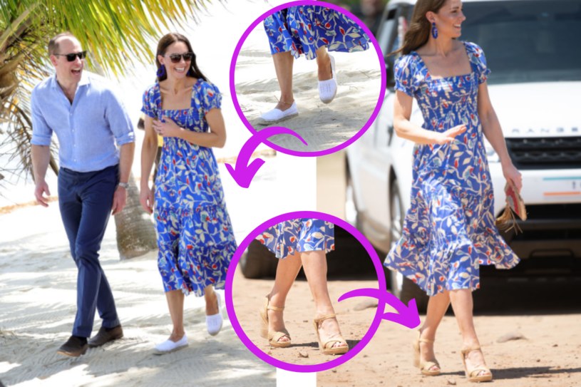 Na spacer po plaży księżna Kate wybrała espadryle /Getty Images
