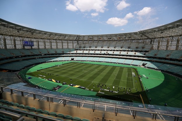 Na stadionie w Baku punktualnie o 21:00 rozpocznie się mecz Chelsea z Arsenalem /ZURAB KURTSIKIDZE /PAP/EPA