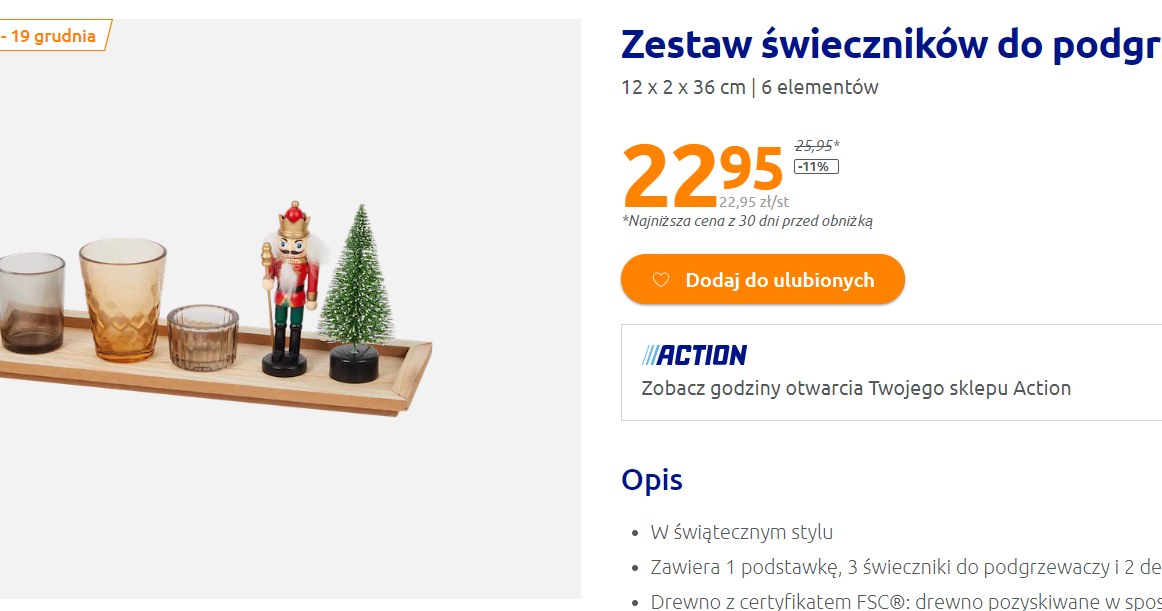 Na stole świątecznym warto umieścić zestaw świeczników z Action. /Action/screenshot /INTERIA.PL