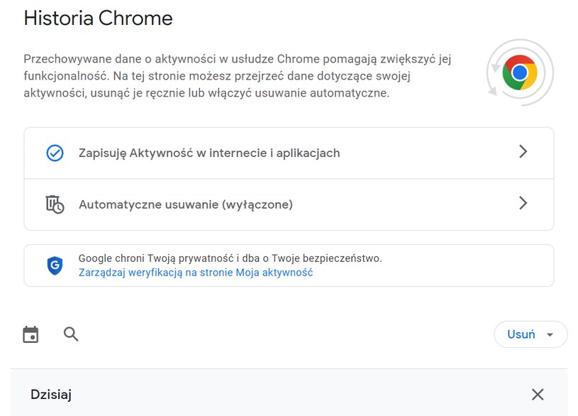 Na stronie Moja Aktywność możesz usunąć wszystkie dane w Google. /materiał zewnętrzny
