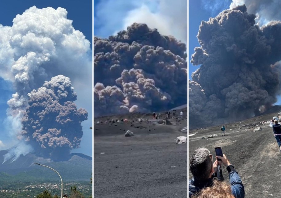 Na Sycylii doszło do silnej erupcji Etny, fot. X /