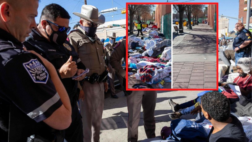 Na ulicach El Paso w Teksasie miało dojść do masowych aresztowań migrantów /JOHN MOORE/Getty AFP/East News; @LangmanVince, Twitter /