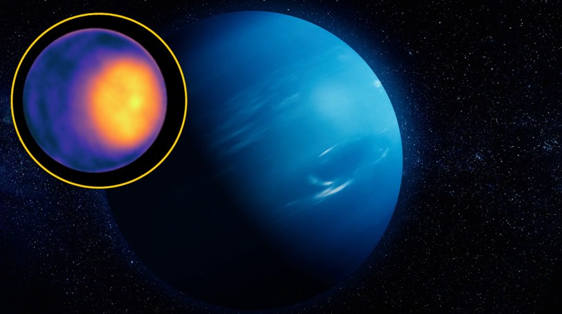 Na Uranie odkryto olbrzymi wir. Ukrywał się przed astronomami od dziesiątków lat /Twitter: IFL Science, credit: NASA/JPL-Caltech/VLA /123RF/PICSEL
