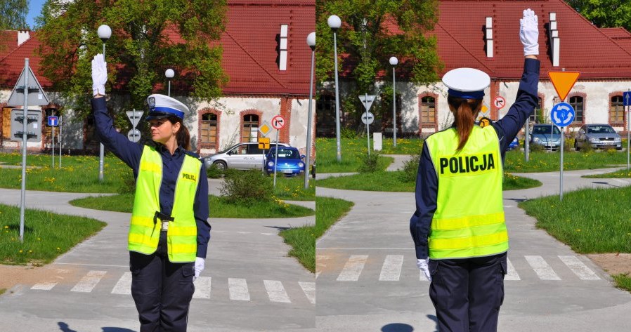 Na widok policjanta kierującego ruchem kierowcy i piesi nie powinni wpadać w panikę. /Informacja prasowa