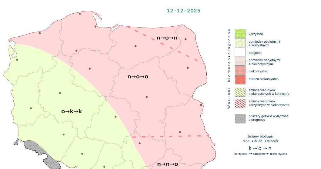 Na zachodzie i południu w ciągu dnia pogoda będzie bardziej przyjazna niż w reszcie Polski /IMGW /