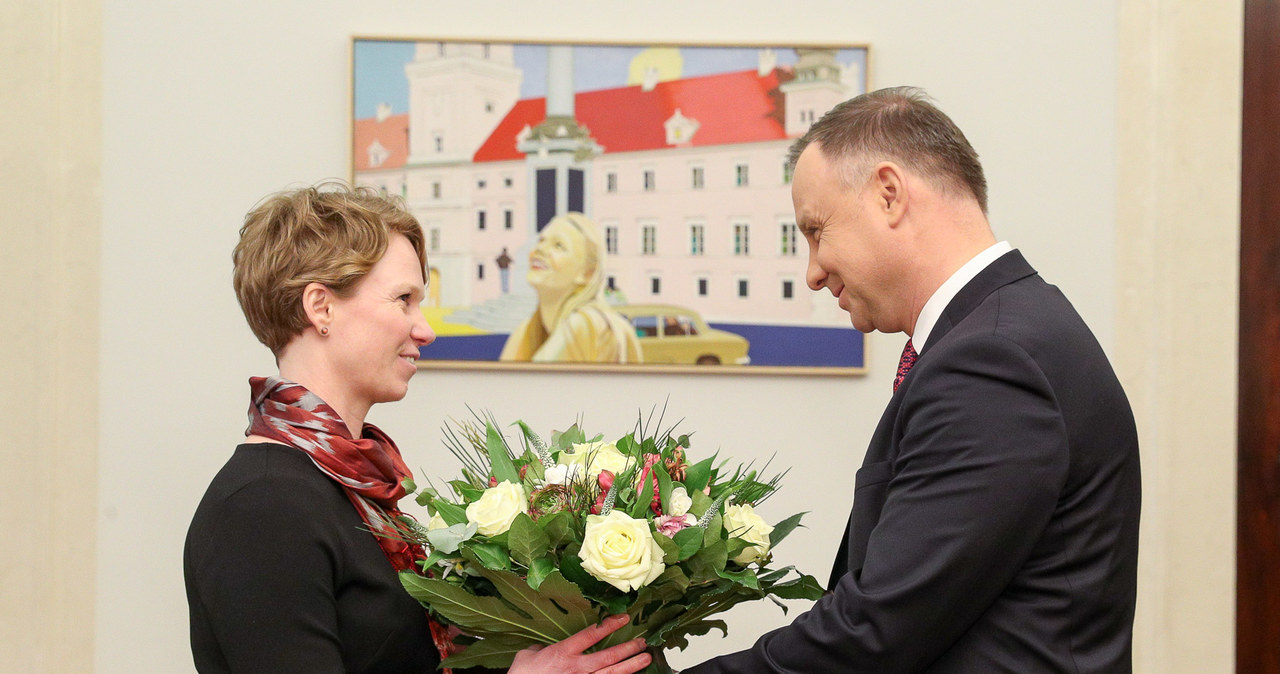 Na zdj. Marta Kightley i Andrzej Duda. Fot Igor Smirnow. Źródło: Kancelaria Prezydenta RP /