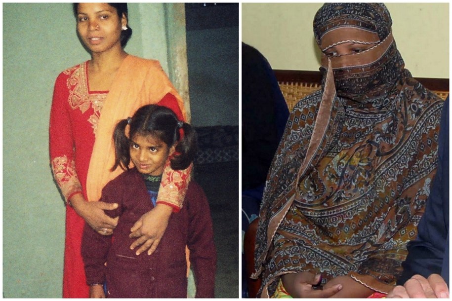 Na zdjęciu Asia Bibi z córką oraz w sądzie /foto. BIBI FAMILY/GOVERNOR HOUSE /PAP/EPA