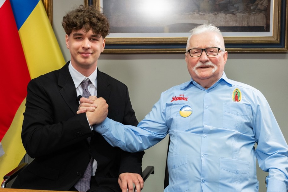 Na zdjęciu b. prezydent Lech Wałęsa oraz trójmiejski reporter RMF FM Stanisław Pawłowski /Marcin Suchmiel /RMF FM