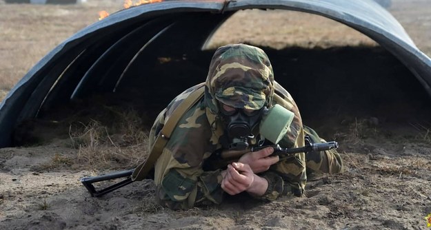 Na zdjęciu: Białoruski żołnierz podczas ćwiczeń /Belarusian Defense Ministry /