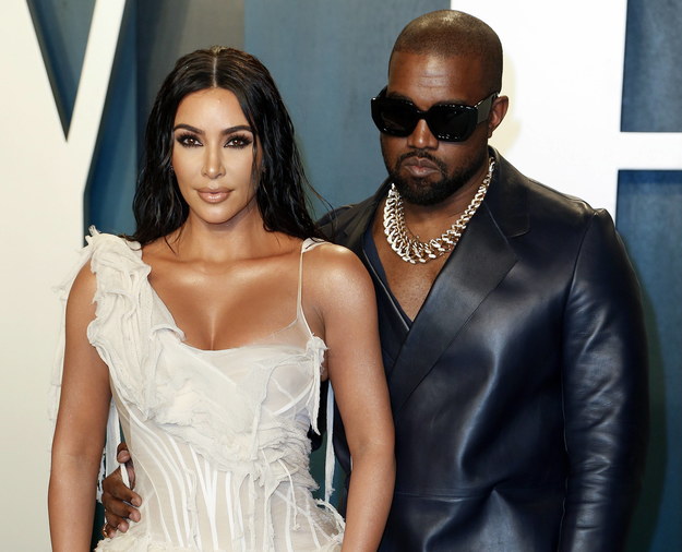 Na zdjęciu Kim Kardashian z mężem Kanye Westem /	RINGO CHIU /PAP/EPA