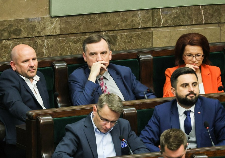 Na zdjęciu posłowie PiS: Mariusz Gosek, Zbigniew Ziobro, Maria Kurowska, Norbert Kaczmarczyk /Adam Burakowski /East News