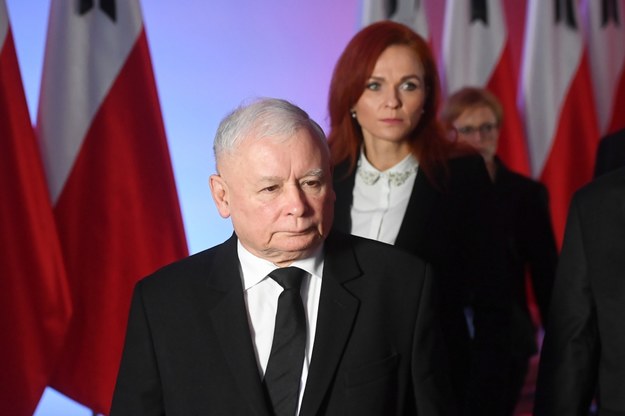 Na zdjęciu prezes PiS Jarosław Kaczyński oraz szefowa Kancelarii Sejmu Agnieszka Kaczmarska / 	Radek Pietruszka   /PAP