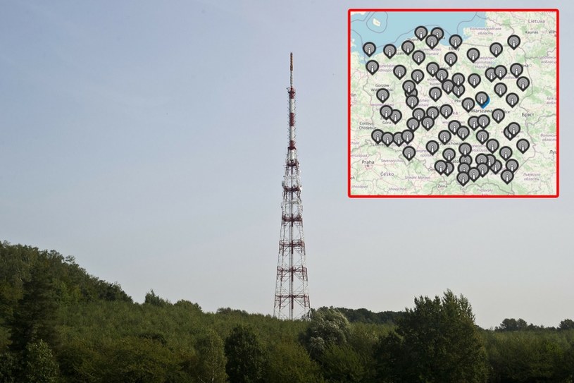 Nadajniki telewizji naziemnej DVB-T2 w Polsce rozmieszczone są w każdym regionie. /Stanisław Bielski/Reporter /East News